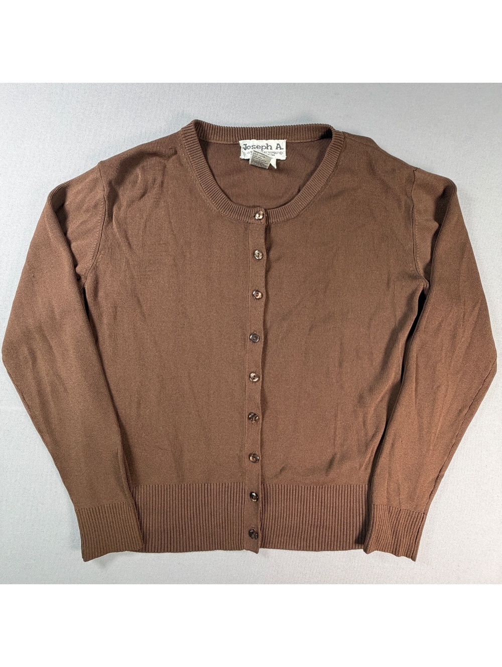 Joseph A Silk Blend Cardigan Sweater Women’s Large L Brown Button Up Knit Y2K